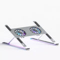Aluminum Alloy Adjustable Portable Tablet & Laptop Cooling Stand Double USB Fans Wholesale Stock Products