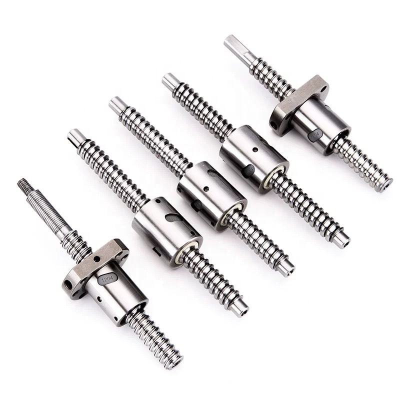 C3 C5 C7 16mm zero Axial Play 1602 1602.5 1605 Compact Ball Screw with Cylindrical Ball Screw Nut for Laser Cutting Machine