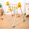 Educational Toy Wooden Activity Gym Hanging Ring Exercise Rack Grip Training Walking Aid Infant Fitness Stand
