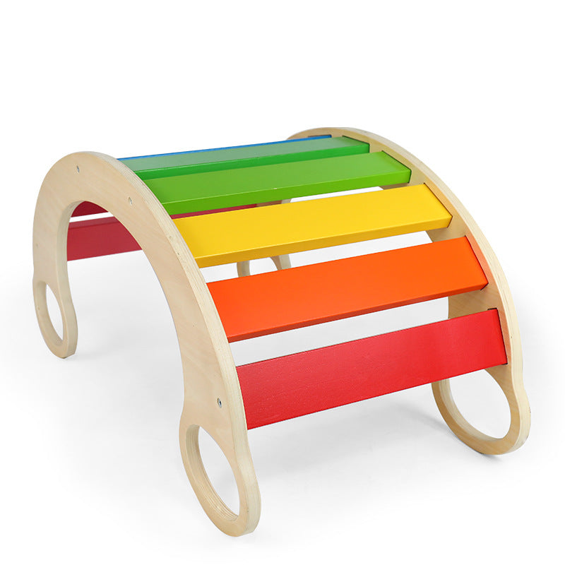 Wooden Cradle Baby Bouncer Swinging Chair rainbow Climbing Arch