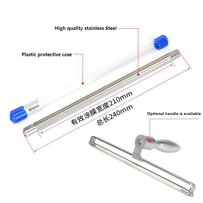 High Quality Wet Film Scraper Precise Coating Thickness Custom Coating Width Metal Plastic Mayer-rod Coating Applicator