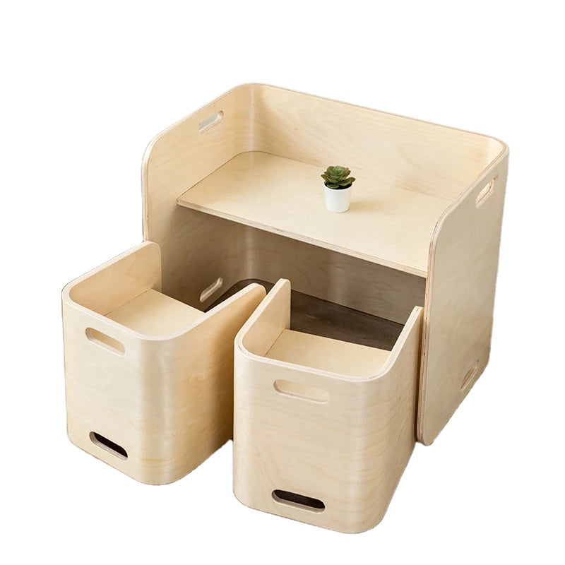 Educational Toy Wooden Study Table and Chair Set Children Kindergarten Furniture Preschool Reading Table for Kids