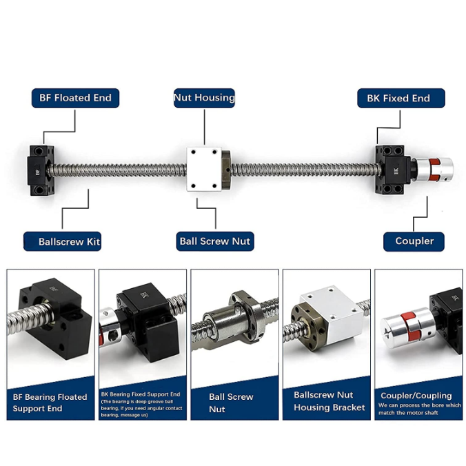China Domestic Replace KSS Precision Ballscrew 10mm 10x2 10x3 10x4 Ground 1002 1003 1004 Corrosion Resistant Ball Screw