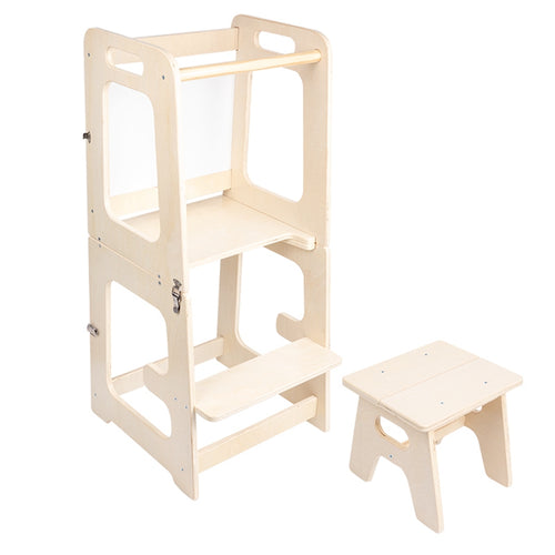 Adjustable Height Kids Learning Stool Kitchen Helper Wooden Kids Learning Tower