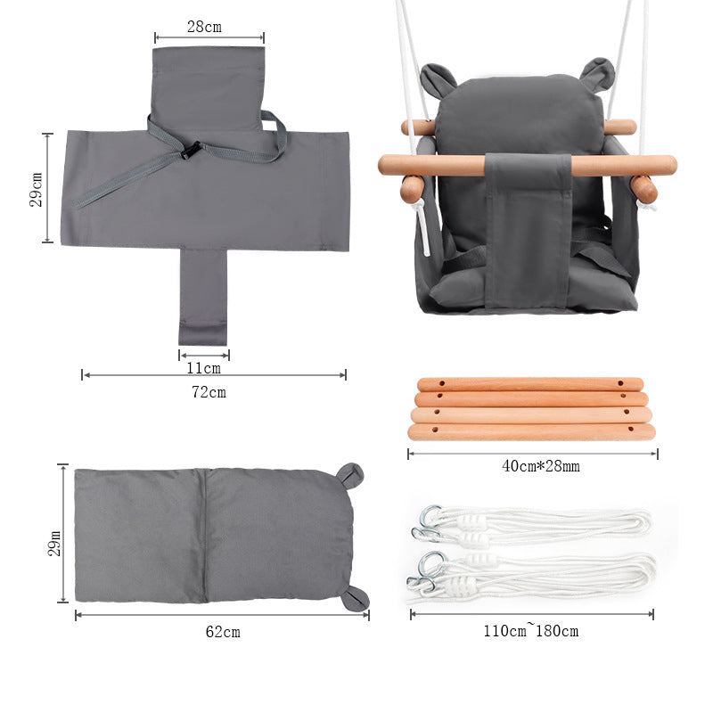 Kids Hot Baby Wooden Hanging Swing Seat Chair Indoor Outdoor Hammock Swing for Backyard