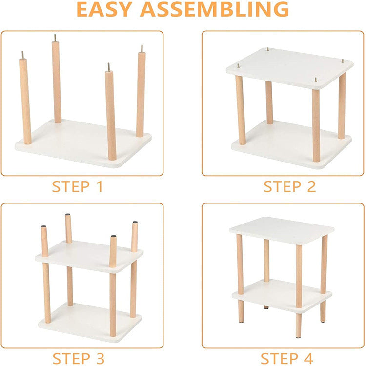 Home Furniture Tall Nightstand Bedside Table for Living Room Bedroom Office Wooden Side Table