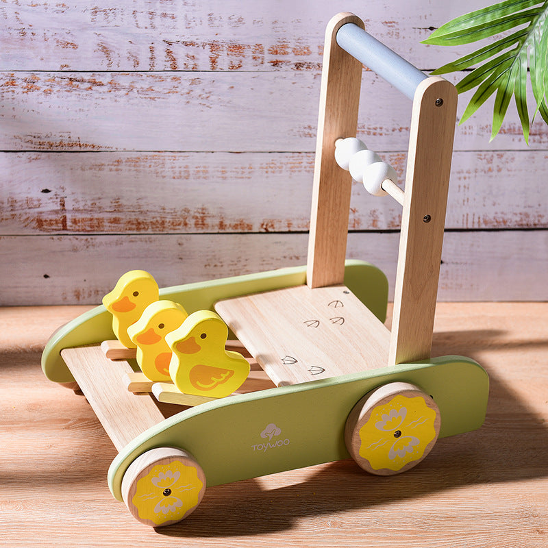 New Product Wooden Baby Walker With Cute Duck Kids Push Car Toy Multi-function Baby Walker Toys