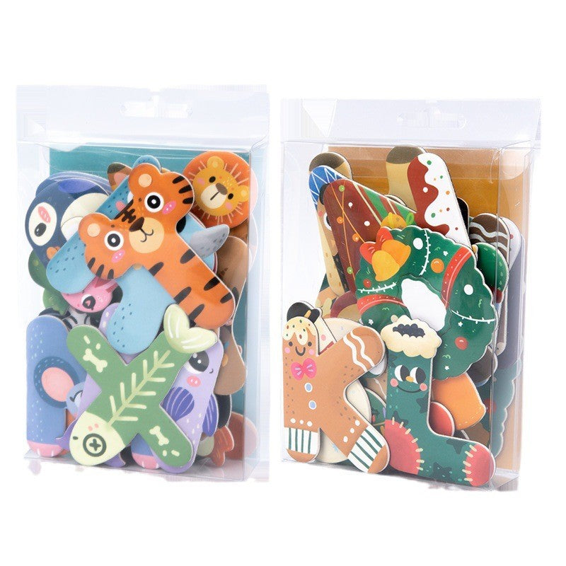 2026 New Animals and Christmas Magnetic Refrigerator Sticker Kids Educational Toy English Spelling Game Cute Fridge Magnet