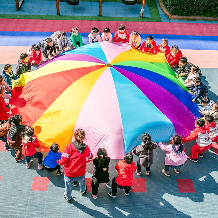 Rainbow Parachute Play Game Gymnastic Cooperative PE Equipment Play Game Outdoor Activities Rainbow Umbrella