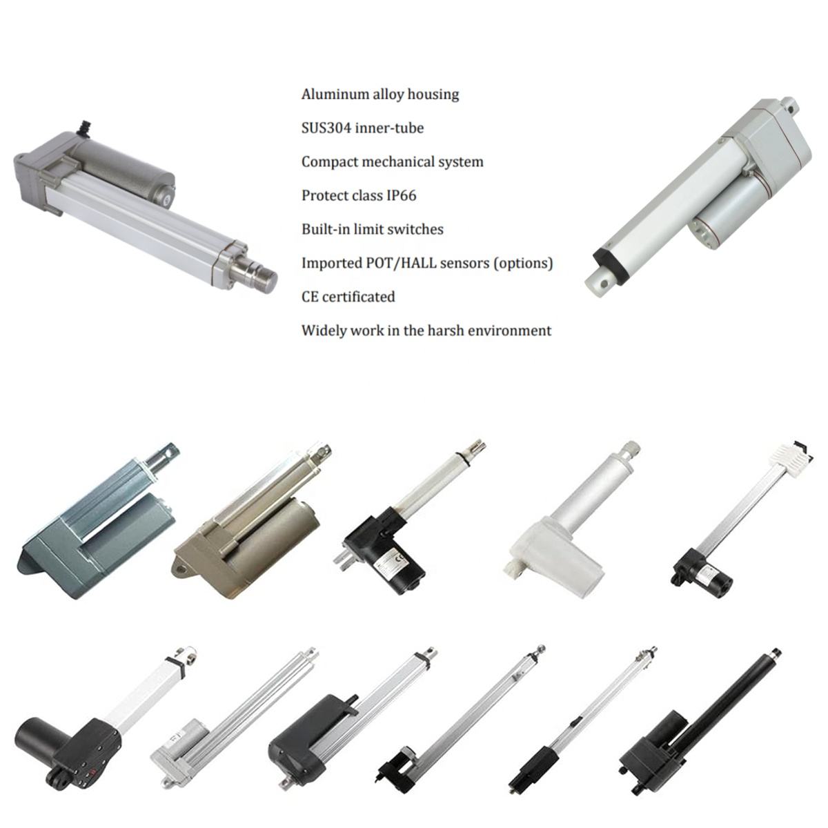 CE Certificate SUS304 Inner-tube 12V/24V/36V/48V Industrial Lead Screw Drive Linear Actuator for Package Machine