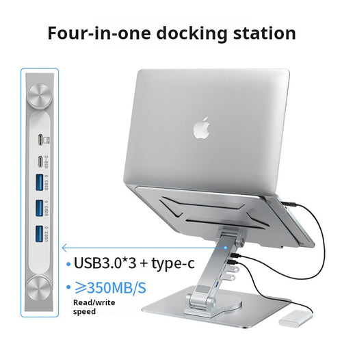 360 Degree Swivel Rotatable Foldable Laptop Holder Desktop Portable Adjustable Aluminum Laptop Stand With Usb Hub