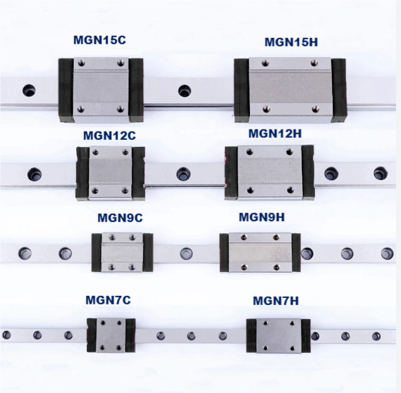 MGN Bearing Block Carriage MGN7 MGN12 MGN15 MGN9 100mm to 800mm Miniature Linear Slide Rail CNC Parts