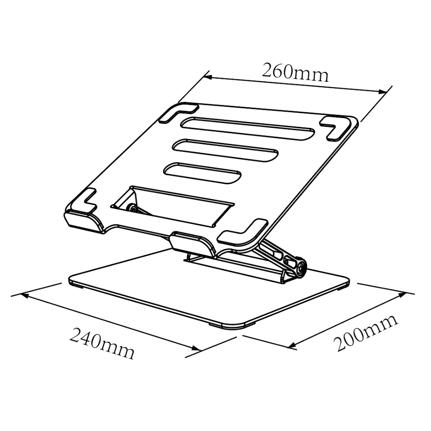 New Style Carbon Steel Notebook Tablet Computer Foldable Height Adjustment Pad Laptop Stand Holder for Home