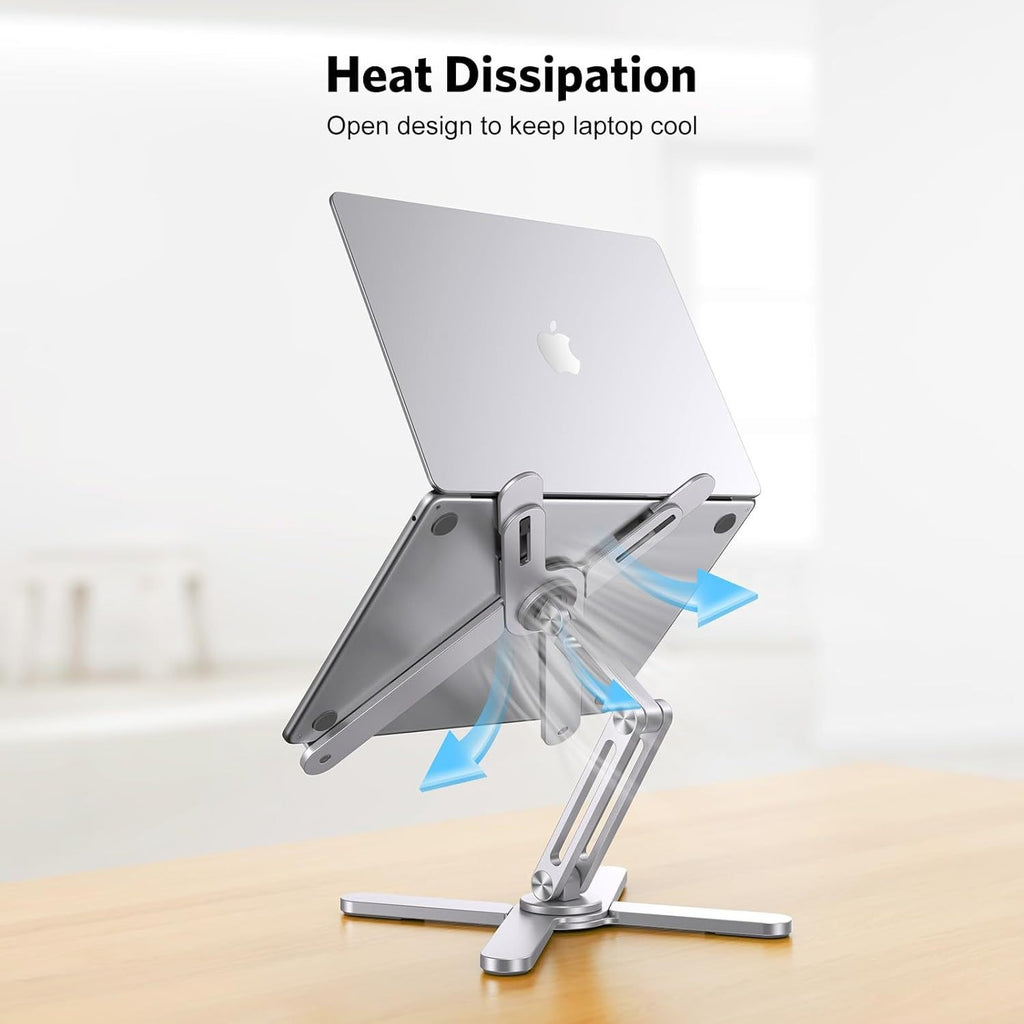 Aluminum X Foldable Laptop Stand 360 Rotating Laptop Riser for Lightweight Laptop Stand for 13 to 17 Inch Macbook Pro
