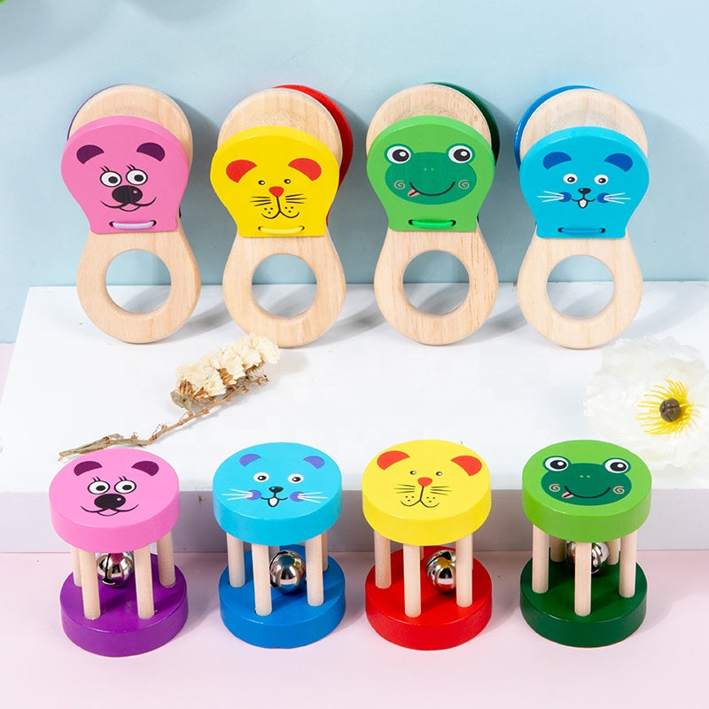 Educational Wooden Toy 3D Puzzle Five-post Rattle Wooden Sensory Mathematic Training Early Intellectual Learning Toy