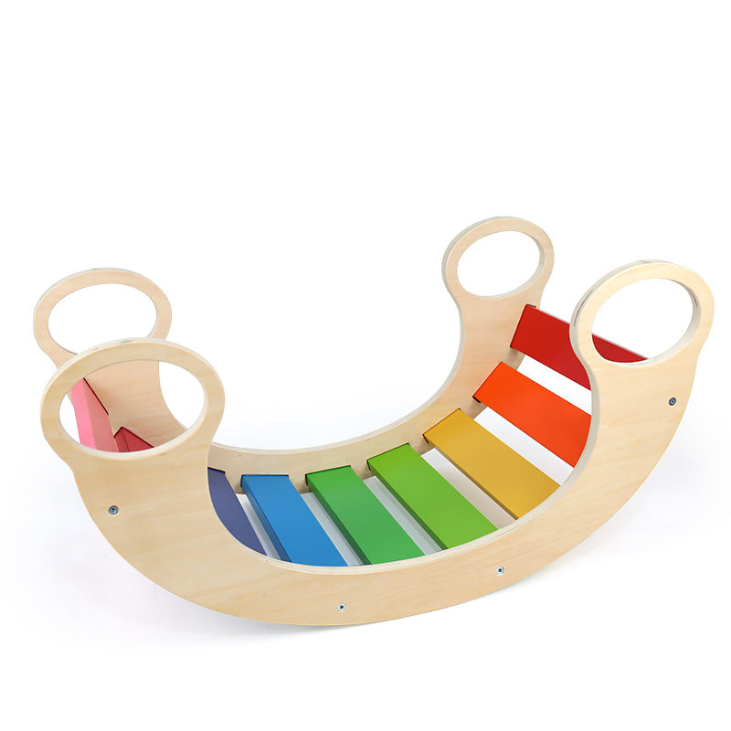 Wooden Cradle Baby Bouncer Swinging Chair rainbow Climbing Arch