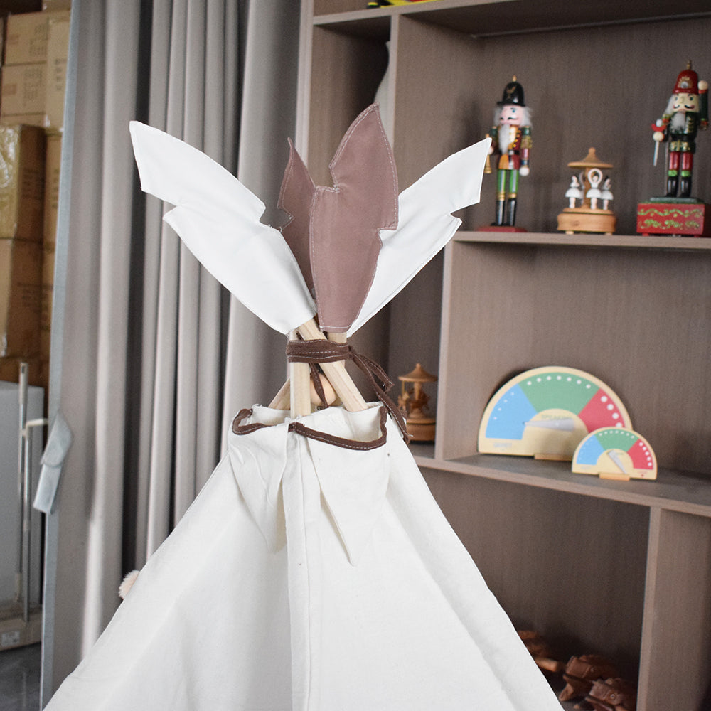 Children Cotton Canvas Teepee Indoor Kids Tent Baby Tent with Mat