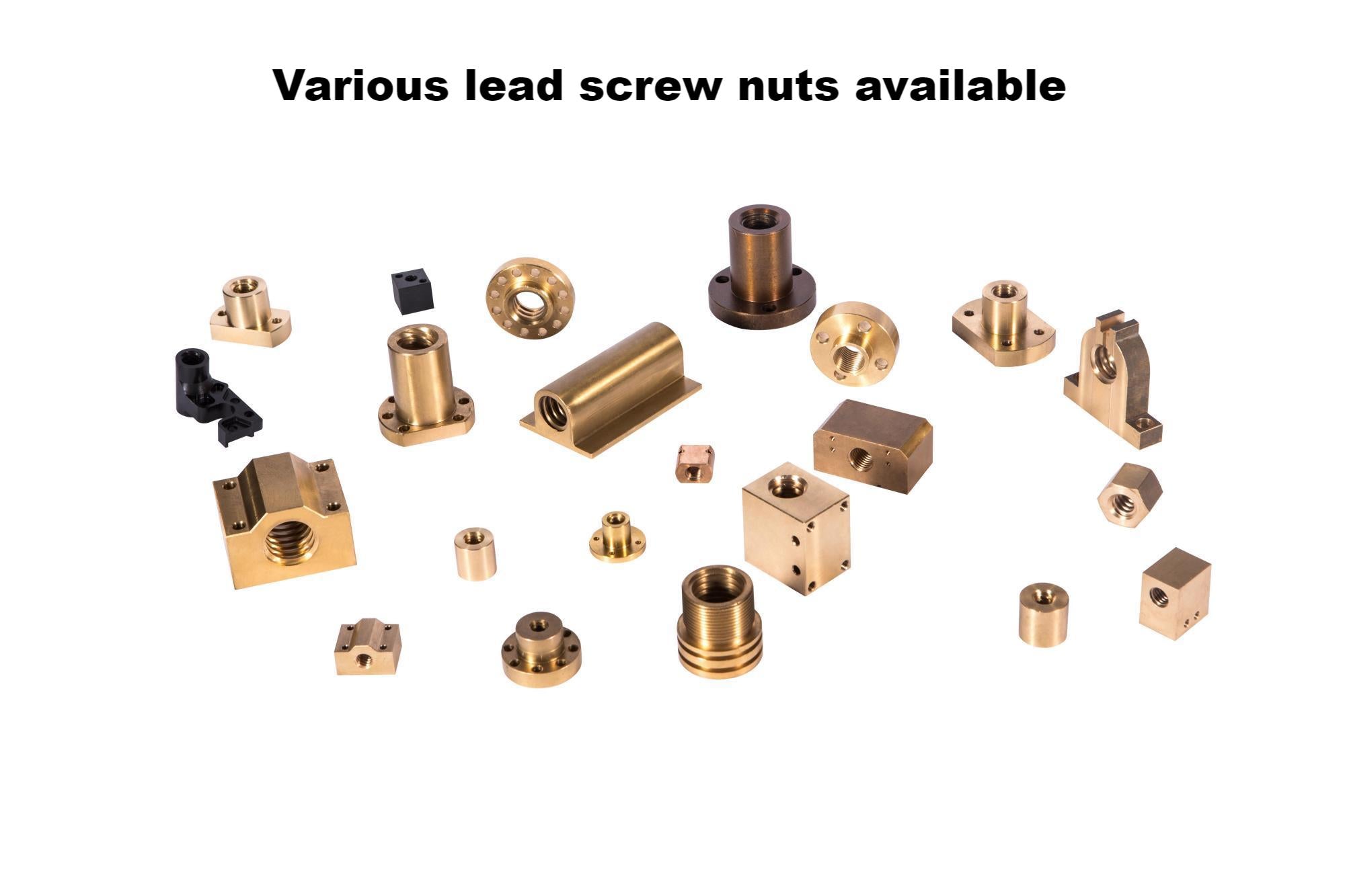 Brass POM PEEK PPS Nylon Nut 14mm Tr14x2 Tr14x3 Tr14x4 Tr14x6 Tr14x8 Tr14x10 Trapezoidal Lead Screw