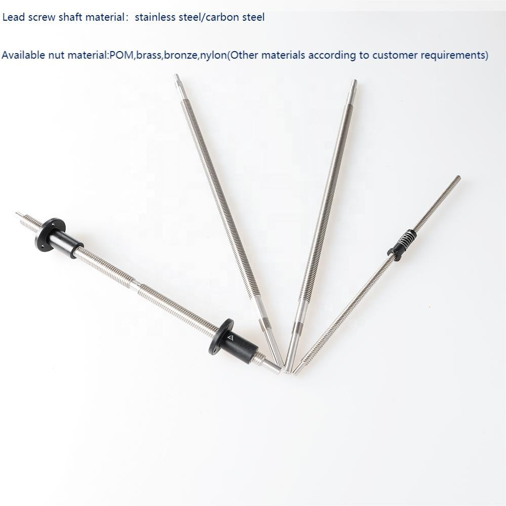 High Precision T12x2 Carbon Steel Stainless Steel 12mm Diameter Lead and Pitch 2mm Tr12x2 Trapezoidal Lead Screw