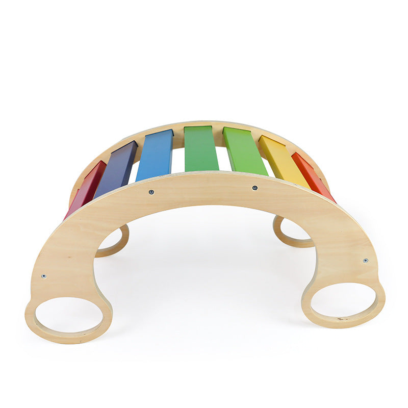 Wooden Cradle Baby Bouncer Swinging Chair rainbow Climbing Arch