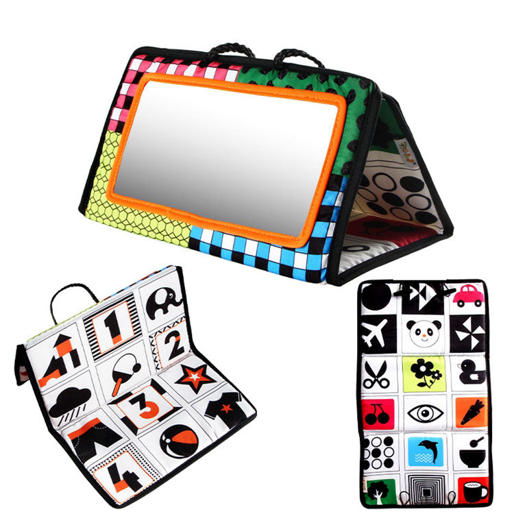 Black and White Cloth Book Toy Sensory Development Tummy Time Toy for Baby