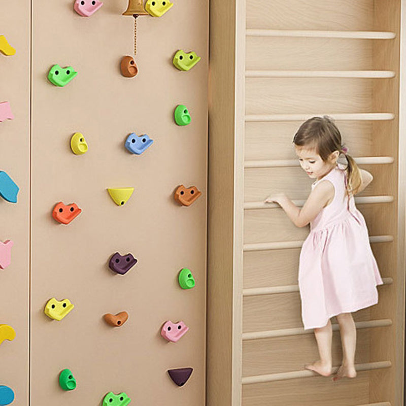 Funny Children Wooden Climbing Wall Colorful Indoor Playground Play Set Kids Sport Games