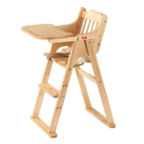 Children High Stool Solid Wood Baby Eating Dining Chair for Toddlers