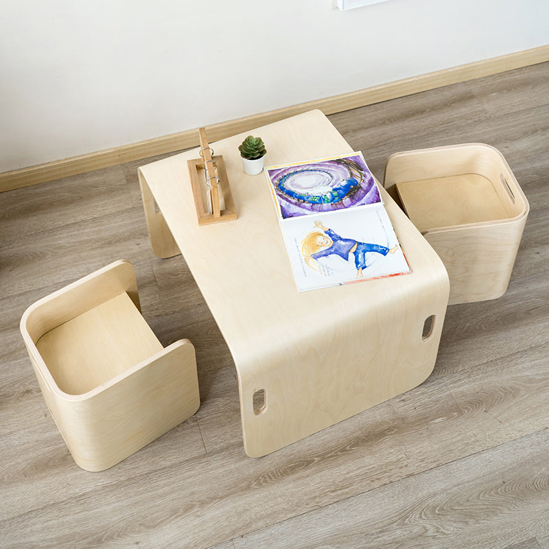 Educational Toy Wooden Study Table and Chair Set Children Kindergarten Furniture Preschool Reading Table for Kids