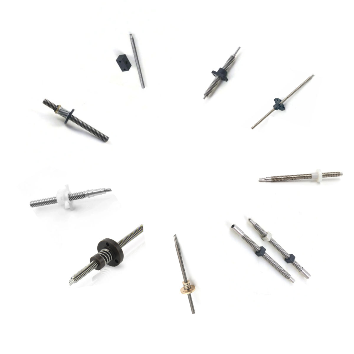 5mm 6mm Diameter POM Brass Bronze Nut Tr5x1 Tr5x2 Tr6x1 Tr6x2 Miniature Custom End Machining Precision Trapezoidal Lead Screw