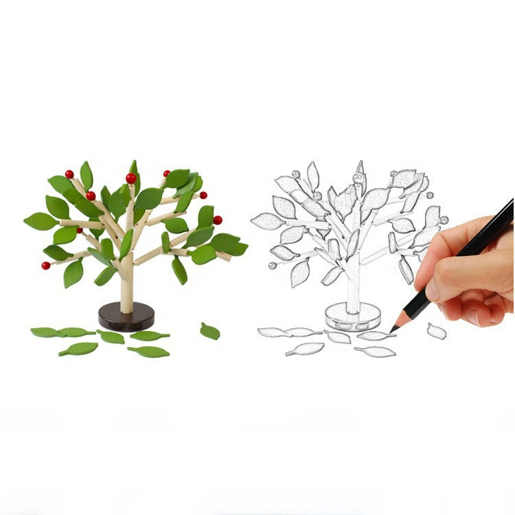 Early Education DIY Handmade Three-dimensional Blocks Benefit Intelligence Toy Disassembly Combination Plant Leaves Puzzle Toys