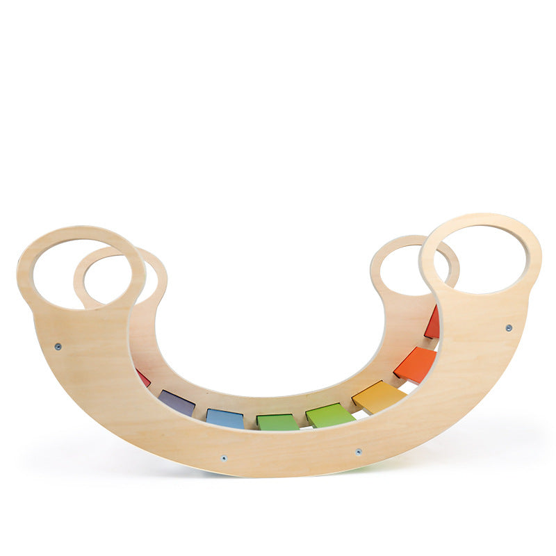 Wooden Cradle Baby Bouncer Swinging Chair rainbow Climbing Arch