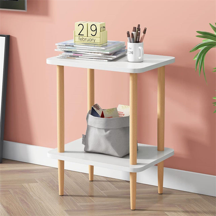 Home Furniture Tall Nightstand Bedside Table for Living Room Bedroom Office Wooden Side Table