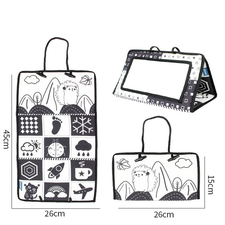 Black and White Cloth Book Toy Sensory Development Tummy Time Toy for Baby
