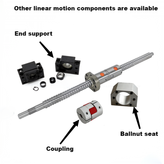 Preload Ball Screw Kit 25mm Linear Ballscrew DFU2504 DFU2505 DFU2506 DFU2508 DFU2510 High Rigidity TBI Standard Ball Screw