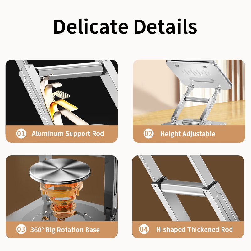 Height Adjustable Foldable Desktop Notebook Computer Riser Adjust Supporter Holder Telescopic Laptop Stand for MacBook