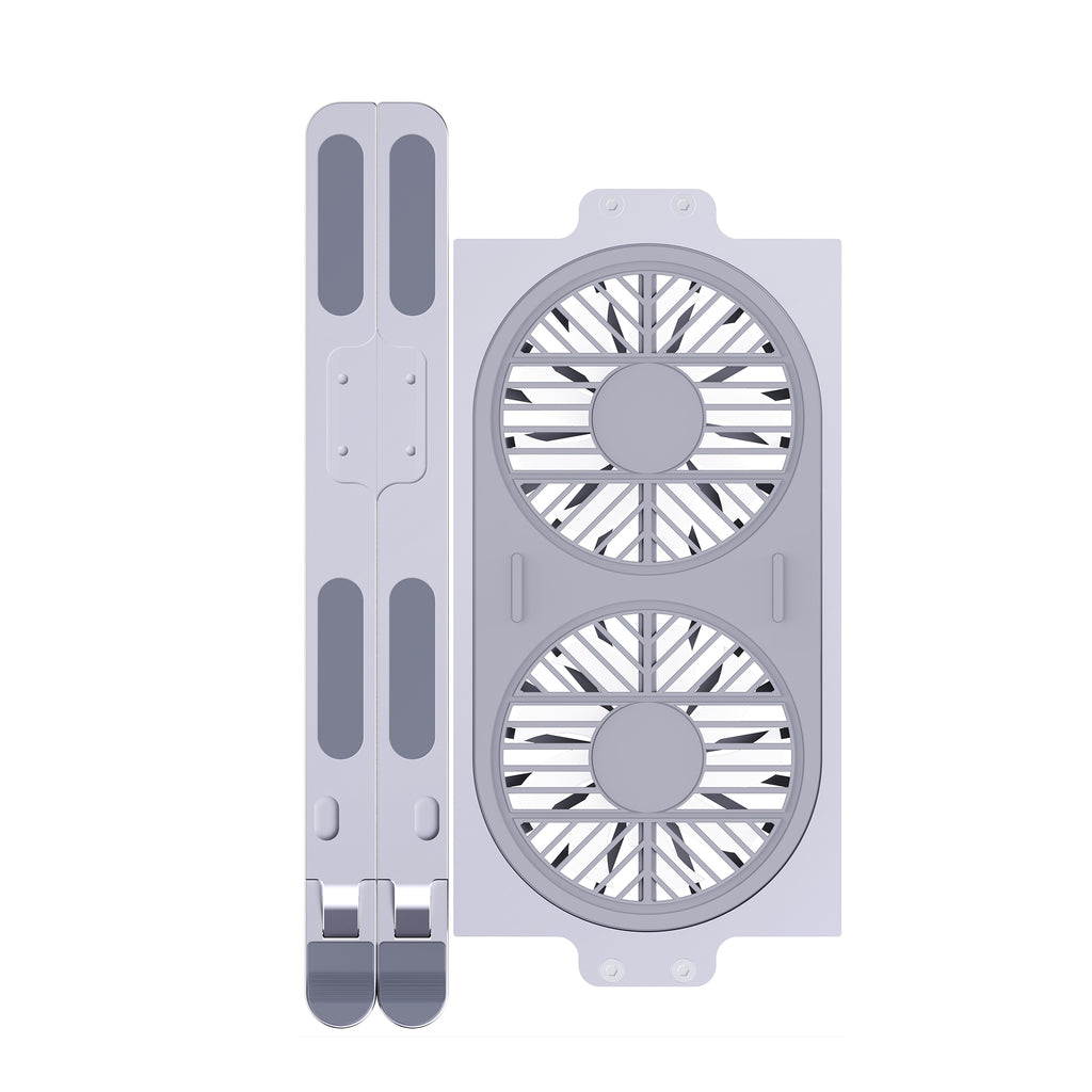 Aluminum Alloy Adjustable Portable Tablet & Laptop Cooling Stand Double USB Fans Wholesale Stock Products