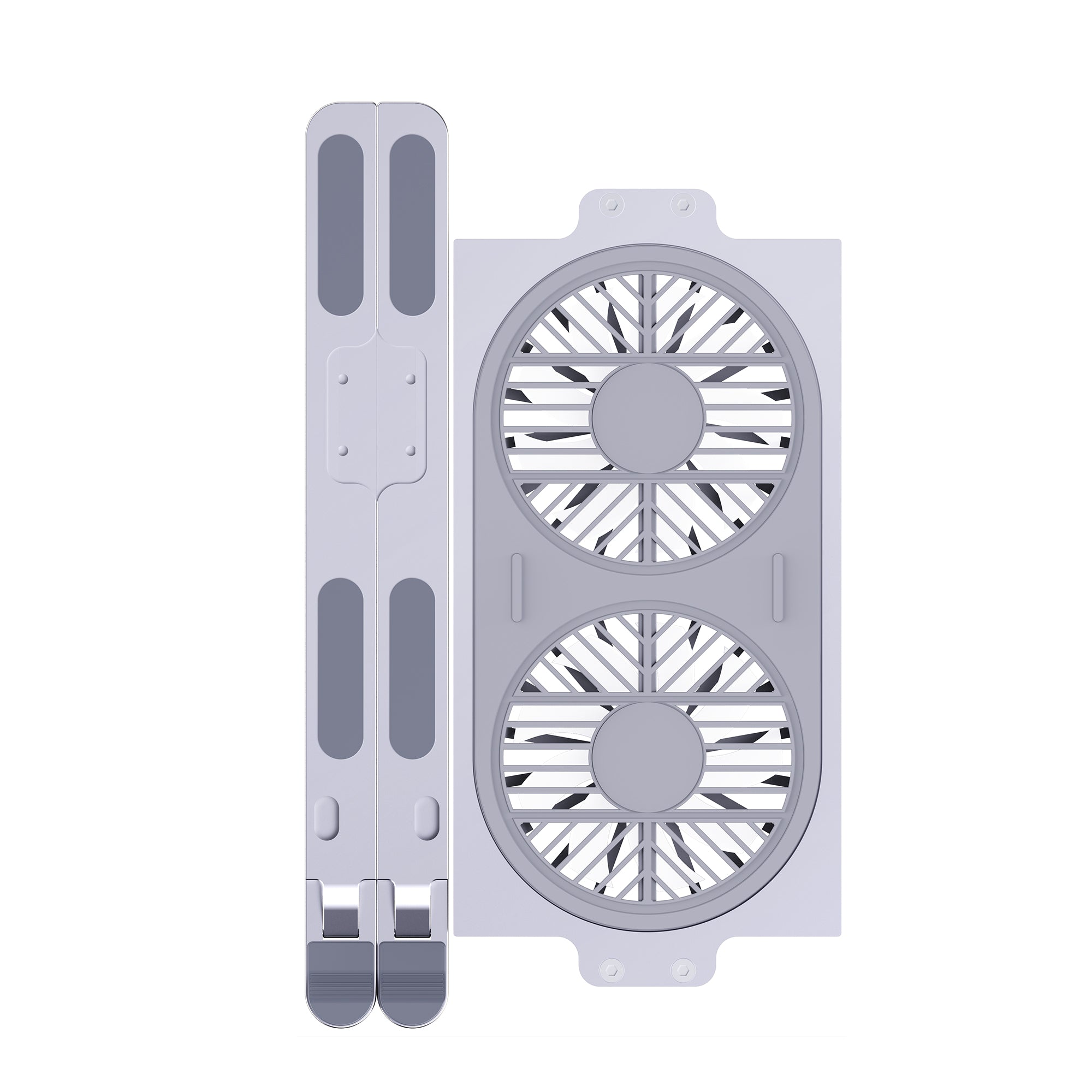 Aluminum Alloy Adjustable Portable Tablet & Laptop Cooling Stand Double USB Fans Wholesale Stock Products
