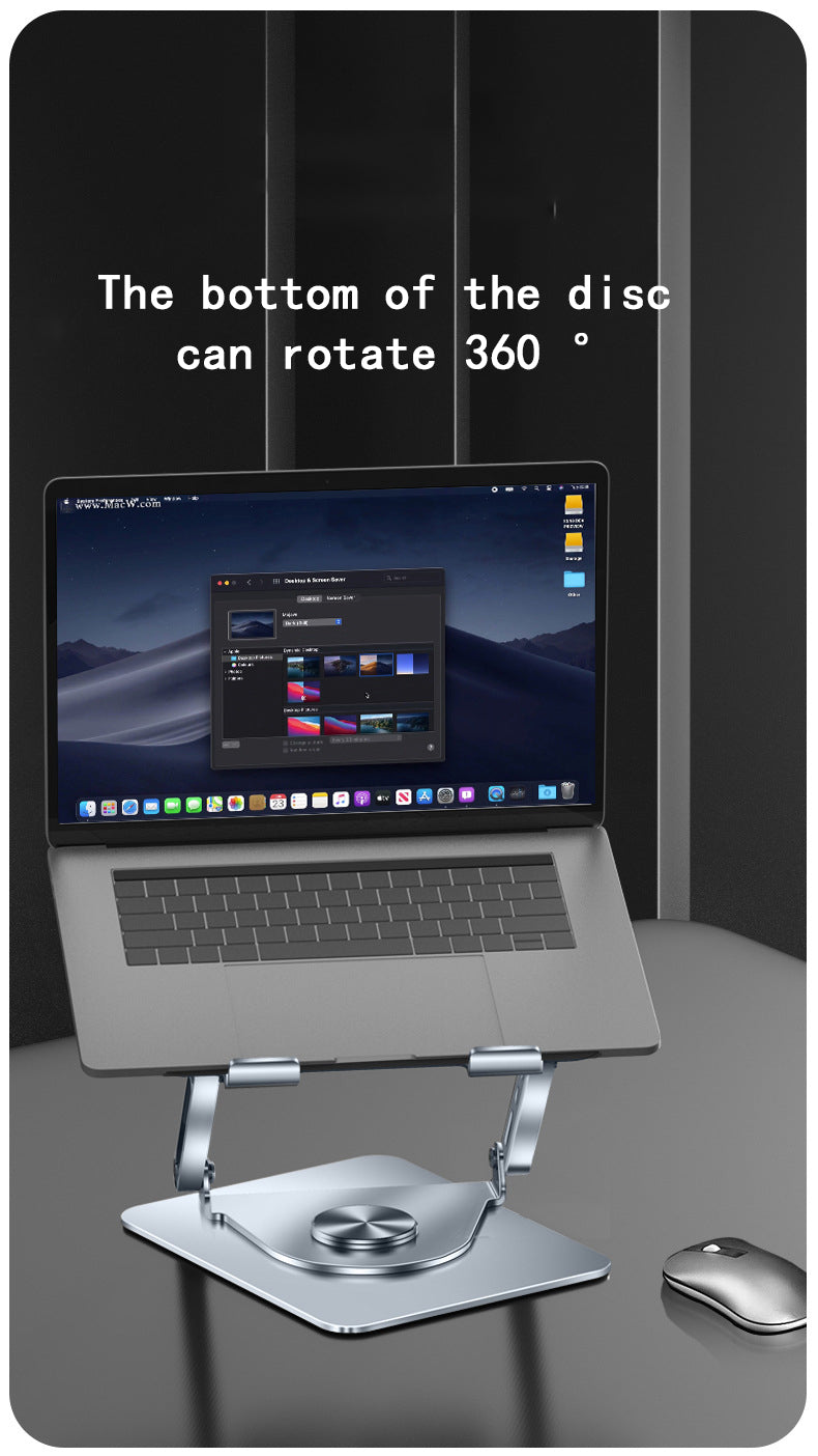 Tablet PC Stands 360 Degree Rotatable Carbon Steel Laptop Folding Stand, Flat Desktop Lifting Height, Fan Cooling