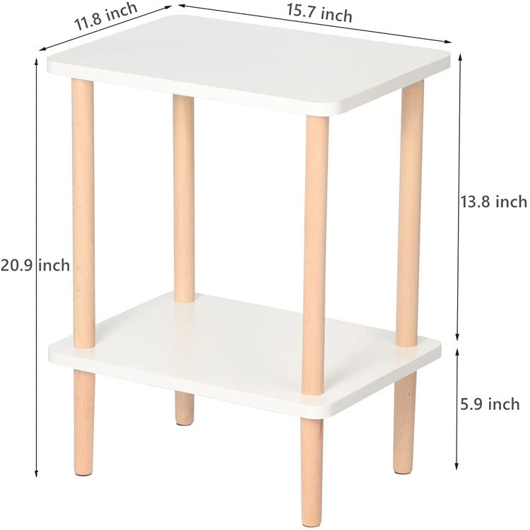 Home Furniture Tall Nightstand Bedside Table for Living Room Bedroom Office Wooden Side Table