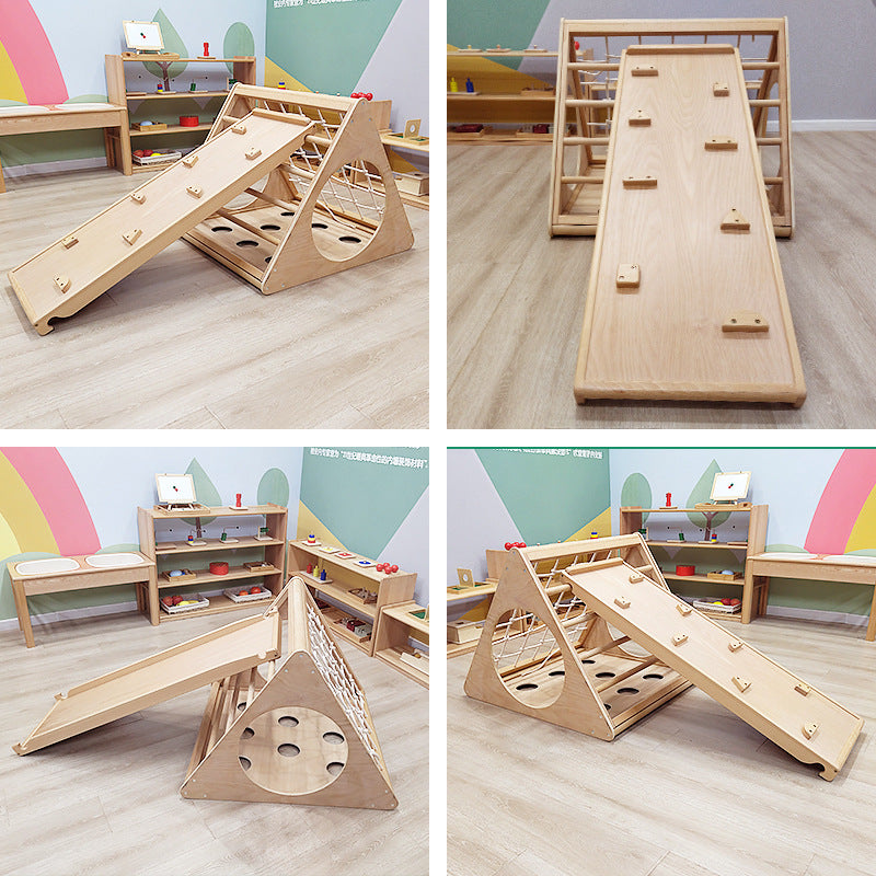 Wooden Triangle Climbing Children Indoor Playground Toys Funny Kids Climber Toy